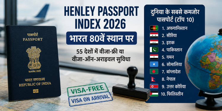 Henley Passport Index 2026: भारत 80वें स्थान पर, जानिए कितना मजबूत है आपका पासपोर्ट